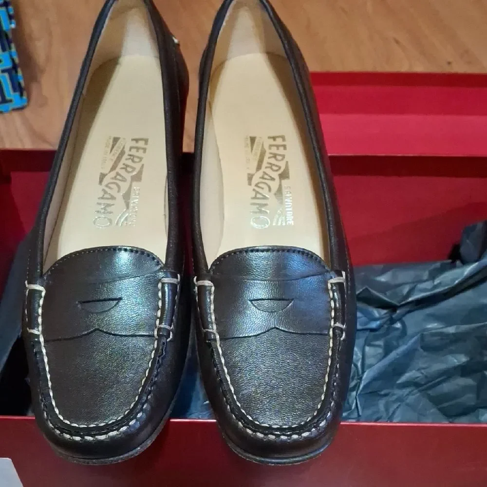 Salvatore Ferragamo Women's Dark Brown Loafers